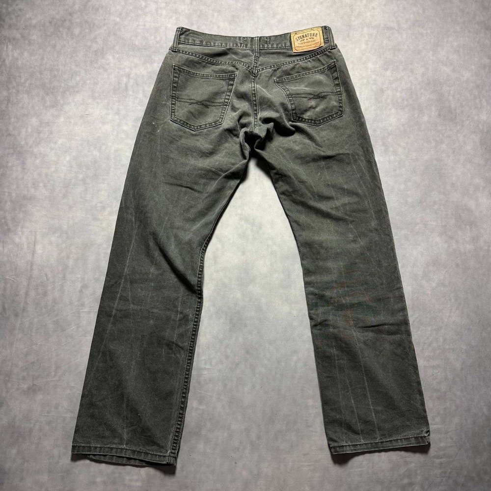 Signature Levi Strauss Slim Straight Jeans Mens 32x31 Gray Faded Rugged Denim